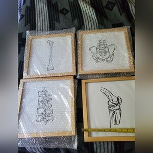 4 New 12x12 Gold Wood Frames With Glass